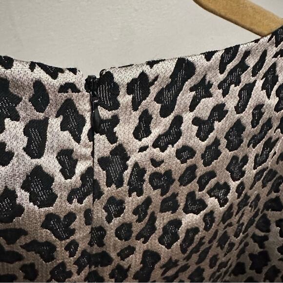 CeCe by Cynthia Steffe Leopard Print V-Neck Mini Dress Gold Black Women 12 New - Picture 7 of 7